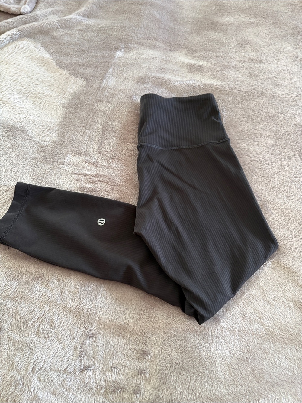 lululemon athletica Kids Black Ribbed Performance Leggings